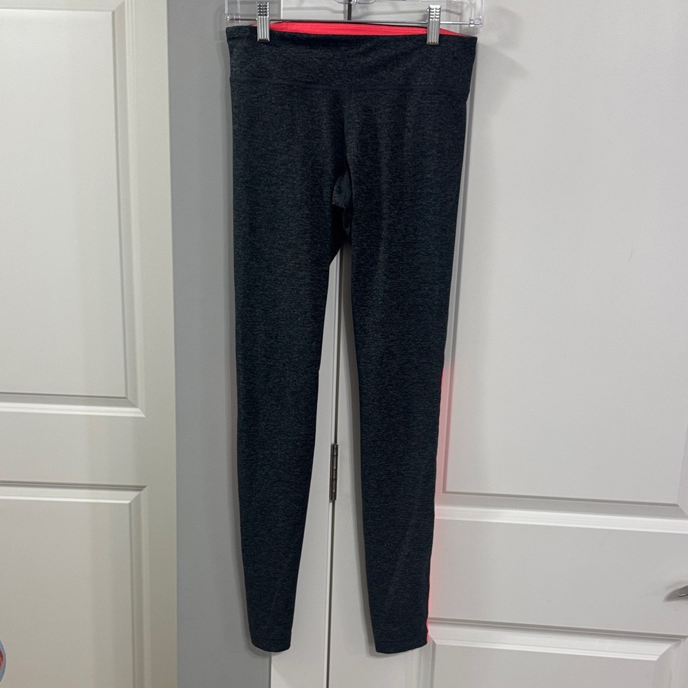Under Armour Charcoal Heather Leggings with Pink Trim